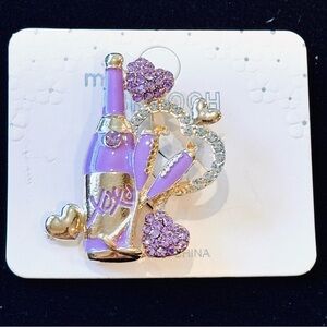 🥂 XOXO Champagne Celebration Brooches 🥂Purple NWT